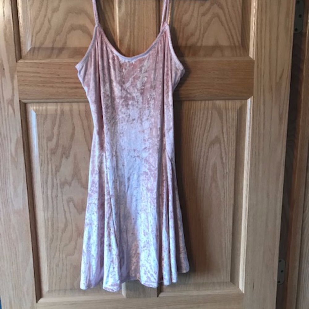 Urban Outfitters Blush Pink Velvet Dress
